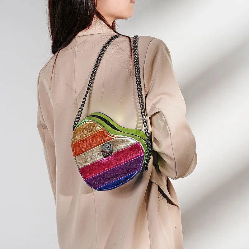 Rainbow Heart Crossbody Bag