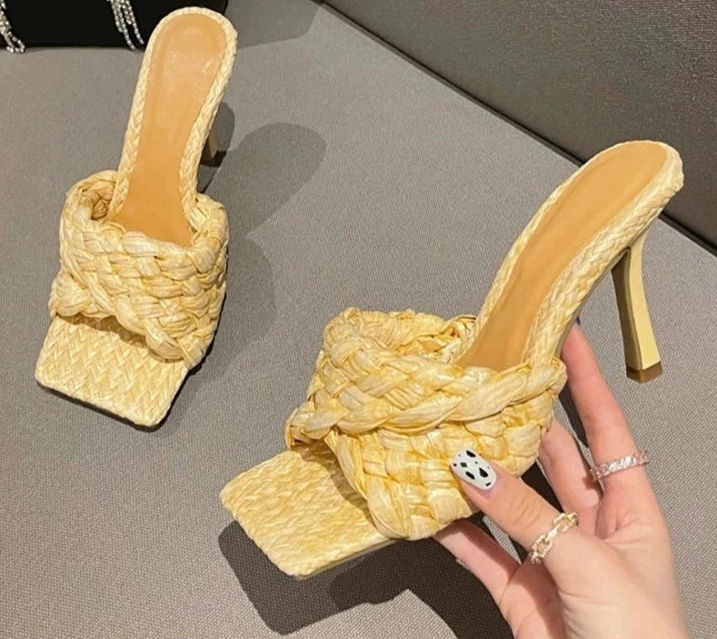 Weaved Gladiator Sandal Slides