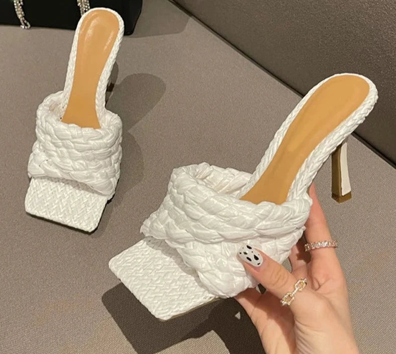 Weaved Gladiator Sandal Slides