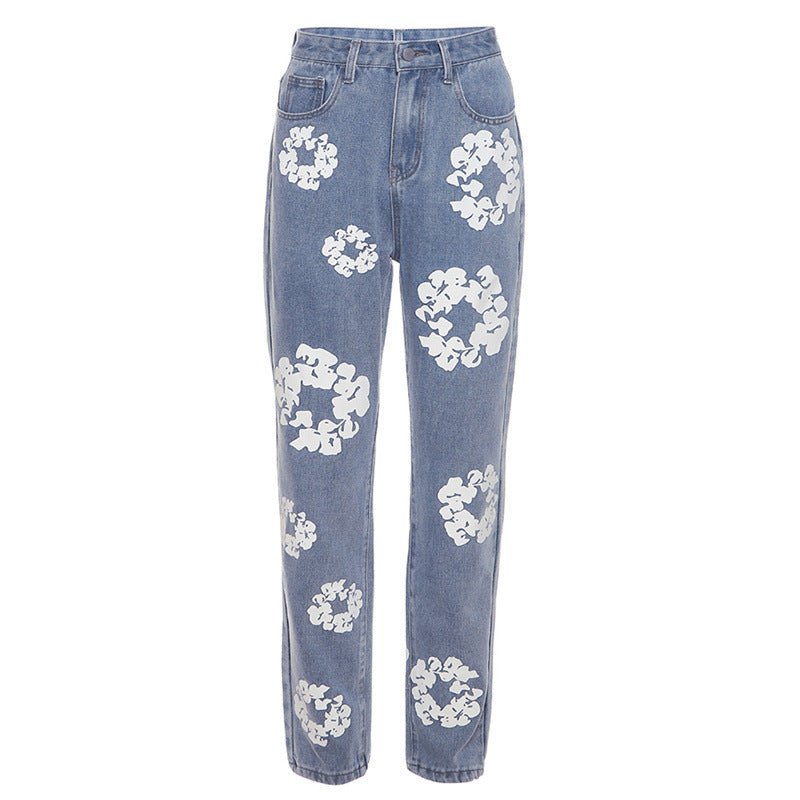Floral print High Waist Jeans - BoozayCollctn