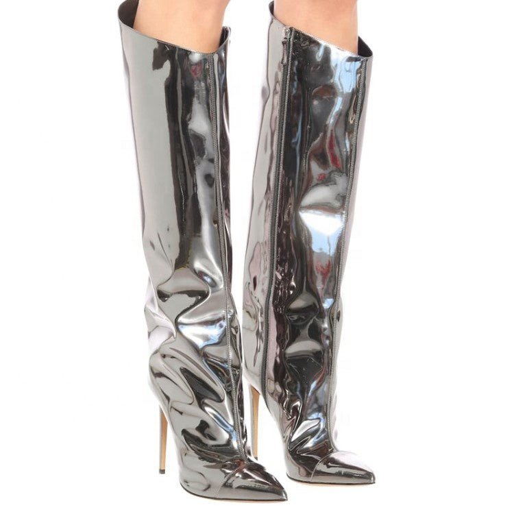 Metallic Mirror Boots - BoozayCollctn